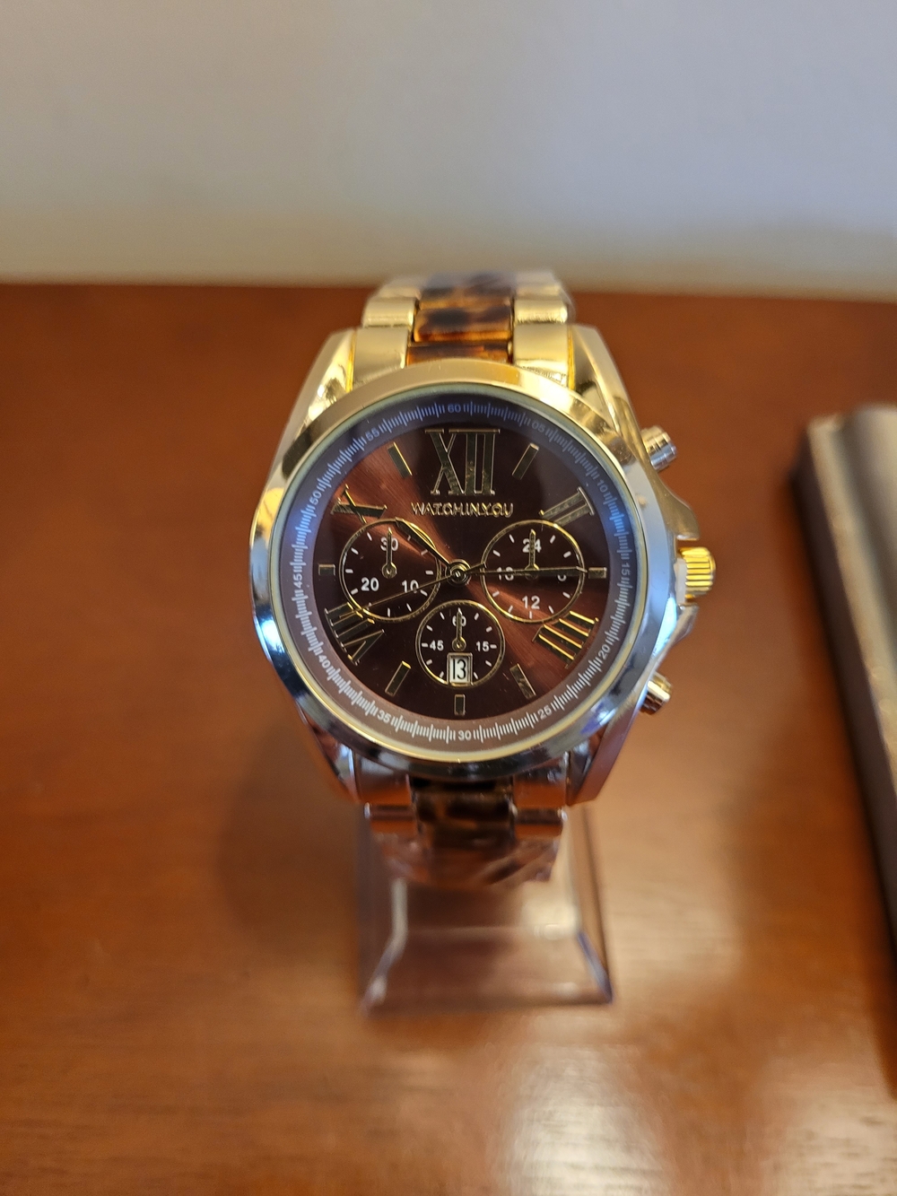 Brand New Gold and Brown Chronograph Style Women's Watch